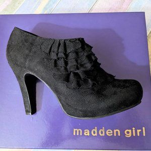 Madden Girl Black Ruffled Booties